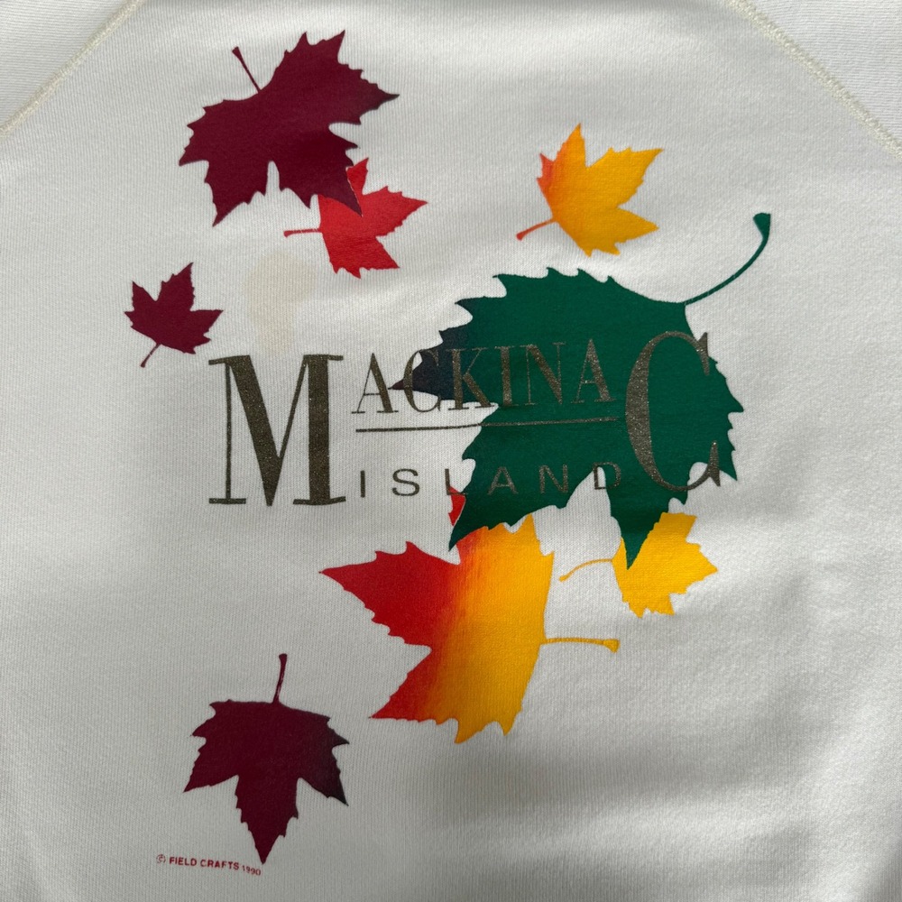 Hanes Mackinac Island Sweatshirt Vtg Retro 1990s Graphic‎ Crewneck L Cottagecore